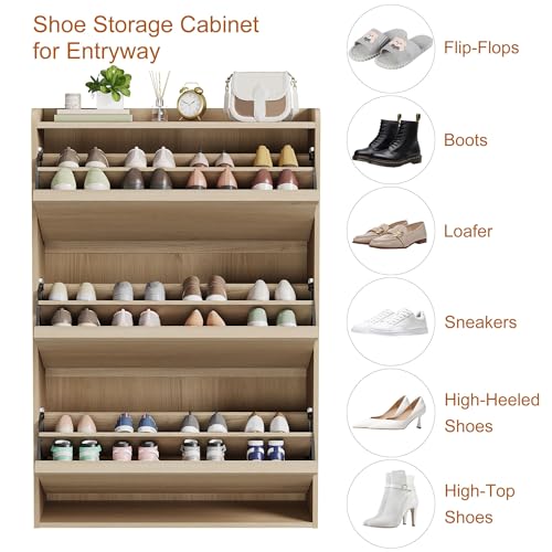 Shoe Cabinet with 3 Flip Drawers