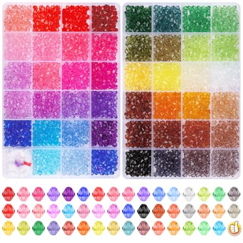 3760 Pieces 6mm Crystal Beads for Jewelry Making (3760 Count)