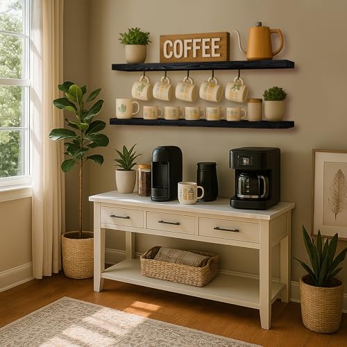 Wood Floating Shelves for Wall 60 inch Set of 2 (2 Count)