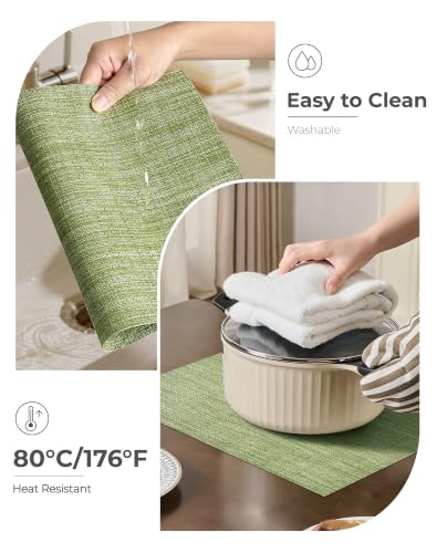 Bean Green Woven Placemats Set of 4 (4 Count)