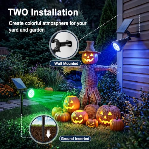Solar Lights Outdoor Waterproof Flag Spotlights 6 Pack (6 Count)