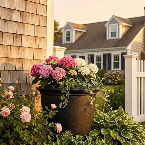 Sunnydaze Anjelica 20'' Large Plastic Planter Pot for Plants (4 Count)