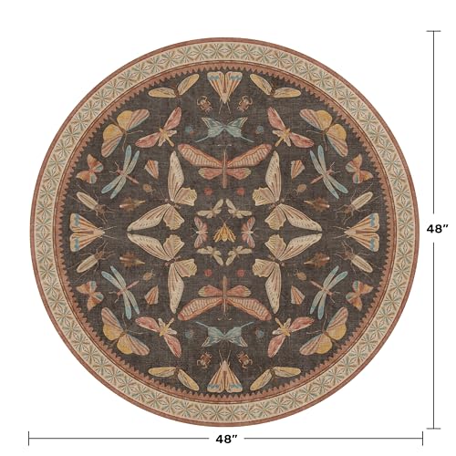 Washable 4ft Round Area Rug for Entryway Indoor (12.57 Sq Ft)