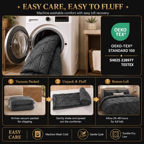 King Size Comforter Set Dark Grey