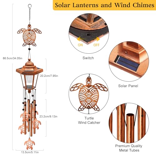 Large Solar Turtle Wind Chimes