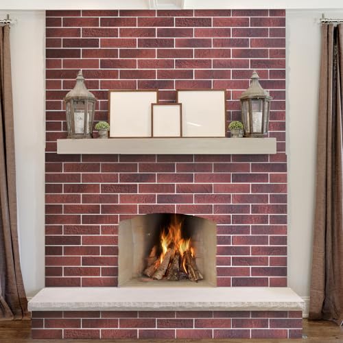 100 Vintage Red Faux Brick Wall Tiles