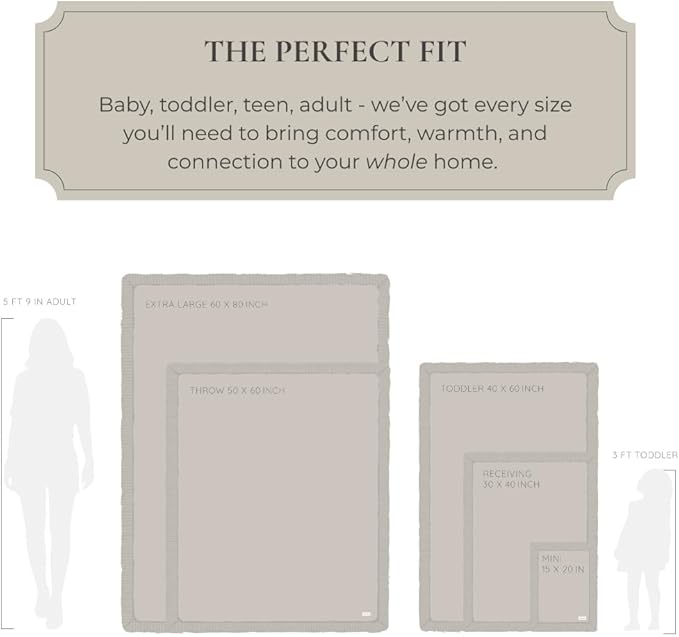 SARANONI Bamboni Luxury Throw Blanket | Super Soft Plush Home Decorative Comfy Blankets for Sofa, Couch or Bed | Gray, Large - 50" x 60"