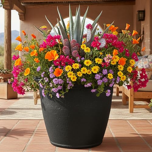 Sunnydaze Anjelica 20'' Large Plastic Planter Pot for Plants (4 Count)