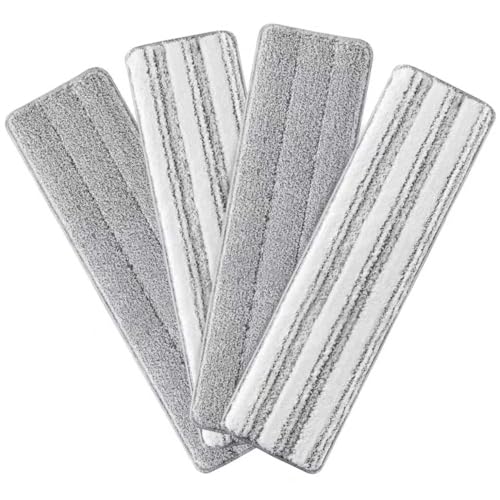 Microfiber Replacement Pads for 17.7" Flat Mop System (4 Count)