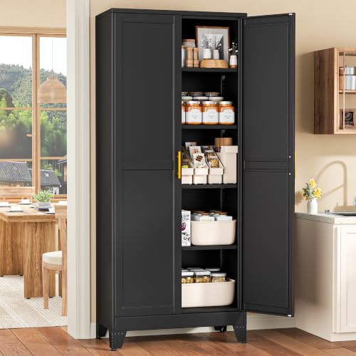 Black Pantry Storage Cabinet