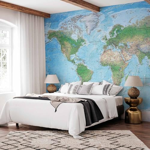 Wall Mural World Map 157x110 in (120.55 Sq Ft)