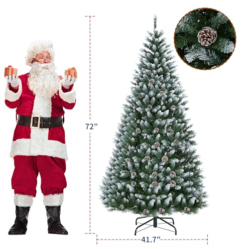 6FT Pre Lit Artificial Christmas Tree with White Lights