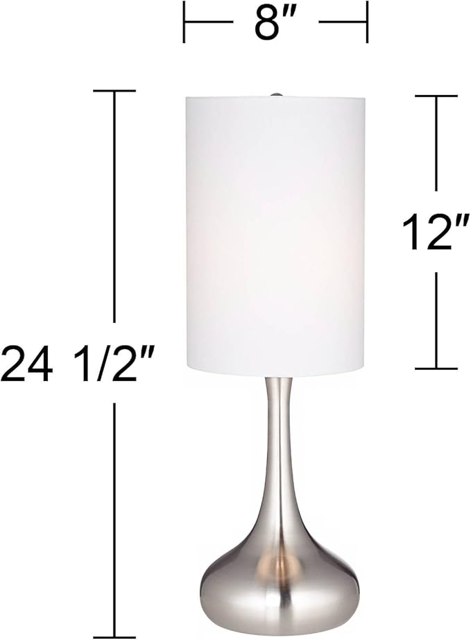 360 Lighting Modern Industrial Droplet-Shaped Table Lamp 24.5" High Brushed