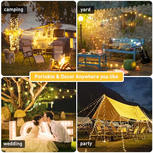 Warm White 100 LED Globe Battery Operated Christmas Lights Indoor