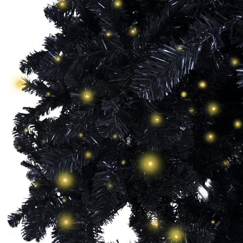 9ft Black Christmas Tree with Lights