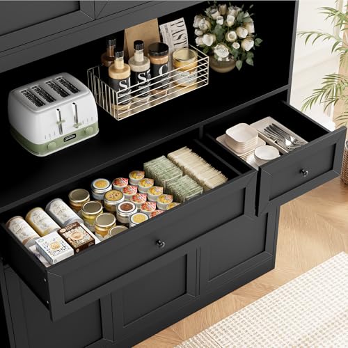 72" Kitchen Pantry Cabinet Microwave Stand