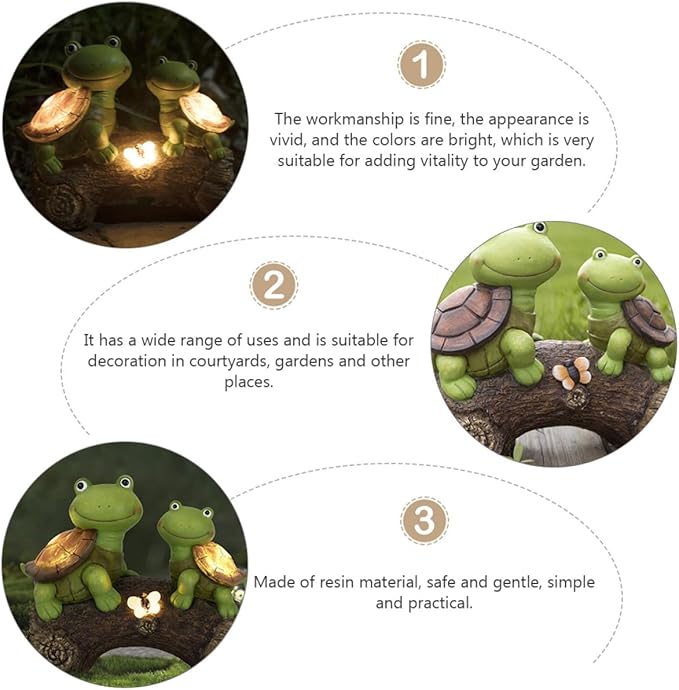 Turtle Solar Garden Lamp Outdoor Decorative Resin Landscape Lighting Figurine