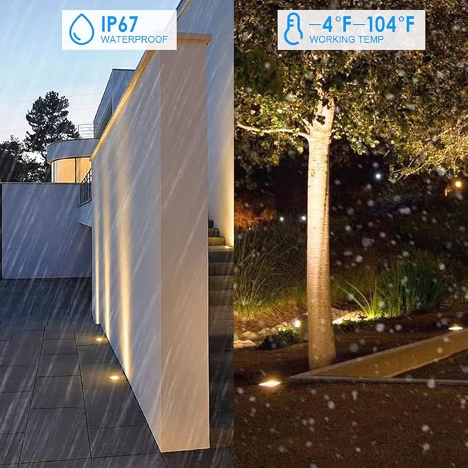 EAGLOD 5W Well Light, 12-24V LED In-Ground Low Voltage Landscape Light