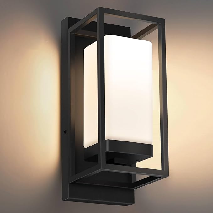 SHIMR Modern Outdoor Wall Light, E26 Base, Waterproof Exterior Sconce