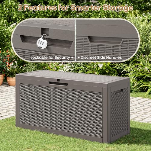 75 Gallon Outdoor Storage Box Waterproof Deck Box for Patio