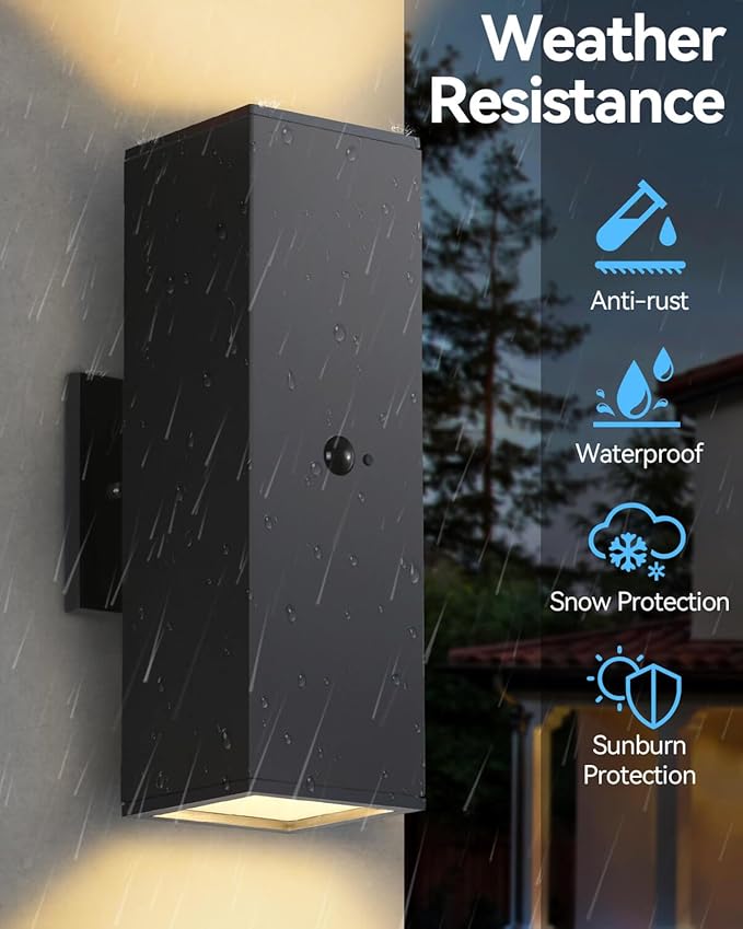 Motion Sensor Outdoor Lights, Modern Outdoor Wall Lights Black Exterior Light