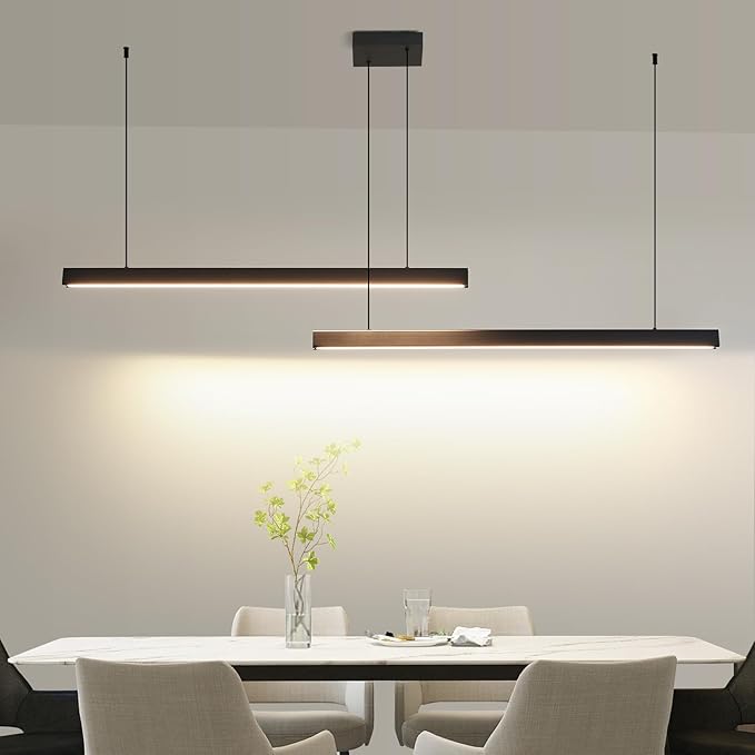 Modern 2-Light Chandelier, 47IN+47IN Pendant Light Fixtures Hanging