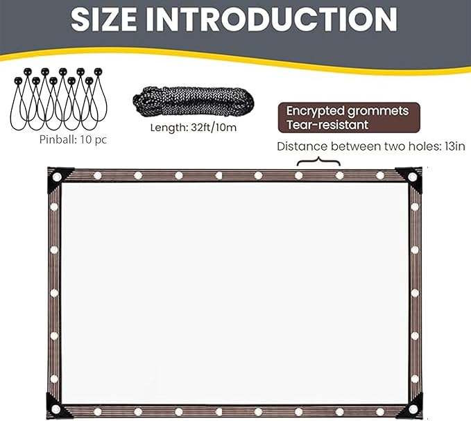 15x32 FT Thicken Clear Tarp Waterproof Anti-Tear Snowproof & Windproof Clear Plastic Tarps with Grommets, Resistant Tear PVC Vinyl Tarpaulin Enclosure for Patio,Porch and Outdoor