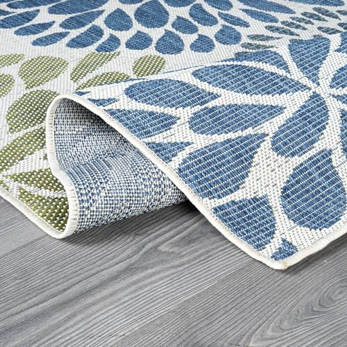 Outdoor Rug 8x10 Modern Exotic Tropical Leaf Area Rugs for Indoor and Outdoor Patio Deck Porch Garden Water Resistant Washable Outside Carpet