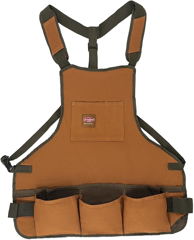 Bucket Boss mens Tool,adjustable,work Tool Bag, Brown, 16 pockets US