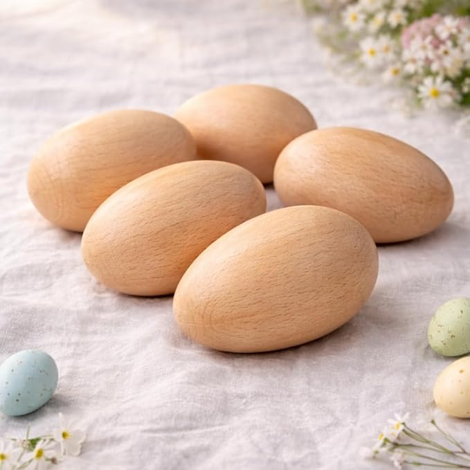Personalized Wooden Easter Egg – Custom Engraved Bunny Name Egg, Baby First Easter Keepsake Gift, Rustic Wood Bunny Decor, Cute Basket Stuffer for Kids, Spring Holiday Gift for Baby Boy Girl/1