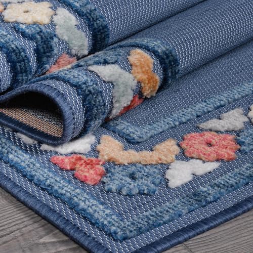 Outdoor Rug 5x7 Modern Bordered Area Rugs for Indoor and Outdoor Patio Easy to Clean Non Shedding Living Room Porch Garden Washable Outside Carpet