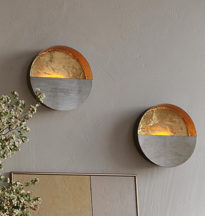 NativeSkins Eclipse Metal Wall Candle Sconces Set of Two Wall Candle Holders