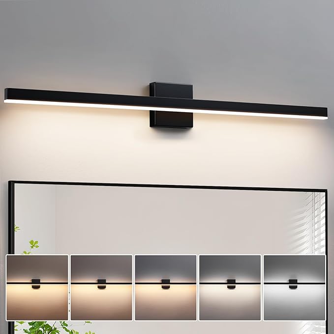 KAISITE Black Vanity Light for Bathroom Above Mirror 39 inch LED 5CCT Bathroom