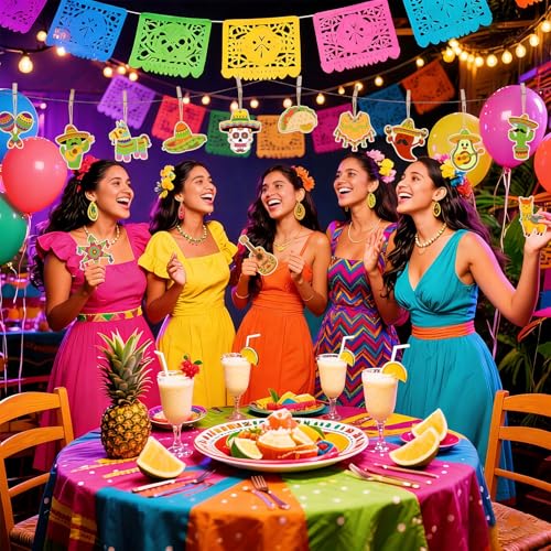 36PCS Wooden Cinco De Mayo Crafts Decorations Mexico Crafts for Kids Fiesta Party Ornaments to Paint