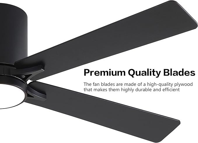 WINGBO 52" DC Flush Mount Ceiling Fan