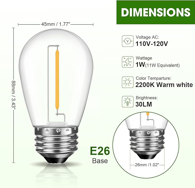 LED S14 Replacement Light Bulbs