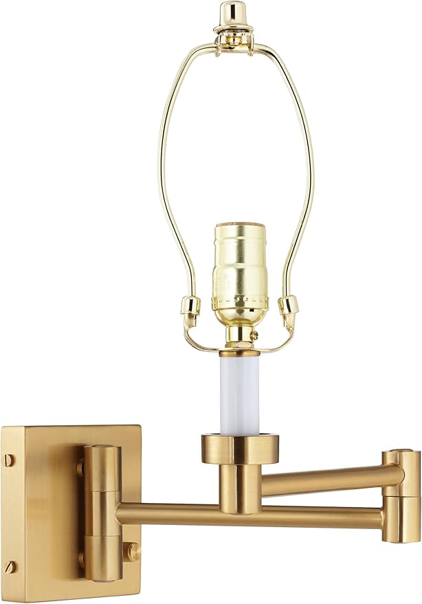 Barnes and Ivy Alta Swing Arm Wall Mounted Lamp Warm Antique Brass Plug-in
