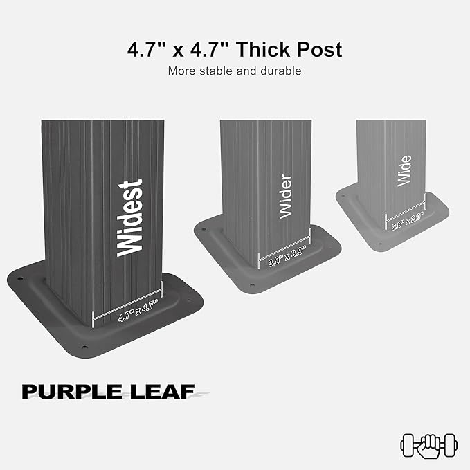 PURPLE LEAF 12' X 26' Hardtop Gazebo Aluminum Gazebo with Galvanized Steel Double Roof for Patio Lawn and Garden, Curtains and Netting Included Grey