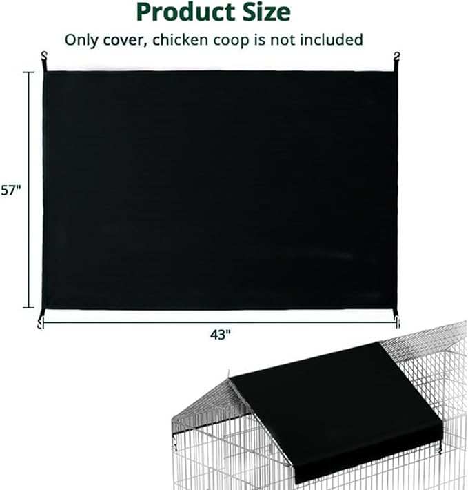 Chicken House Cover 57X43in Waterproof Oxford Cloth Shade Tarp For Large Poultry Runs,Outdoor Sun Protection And Weatherproof Shelter