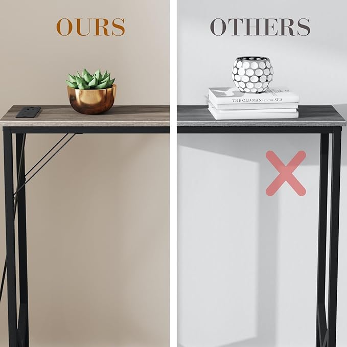 63'' Console Table, Skinny Entryway Table with Fast-Charging Station, Narrow Long Sofa Table, Behind Slim Couch Table for Entrance, Hallway, Living Room Decor ST-GY160-1
