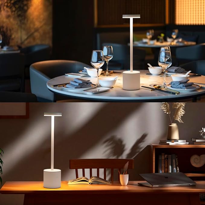 2 Pack LED Cordless Table Lamp, Portable 5000mAh Rechargeable Table Lamps