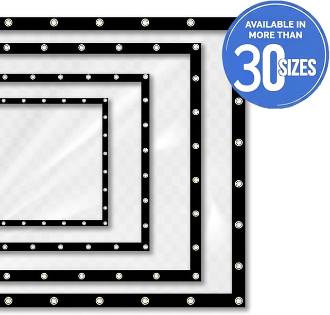Covers & all Clear Tarp Heavy Duty Waterproof, 20mil Clear Tarp with Grommets, Outdoor Tarp for Patio Covers, Porch Screens, Greenhouses, Chicken Coop (12' H x 12' W Feet), Indoor or Outdoor Use