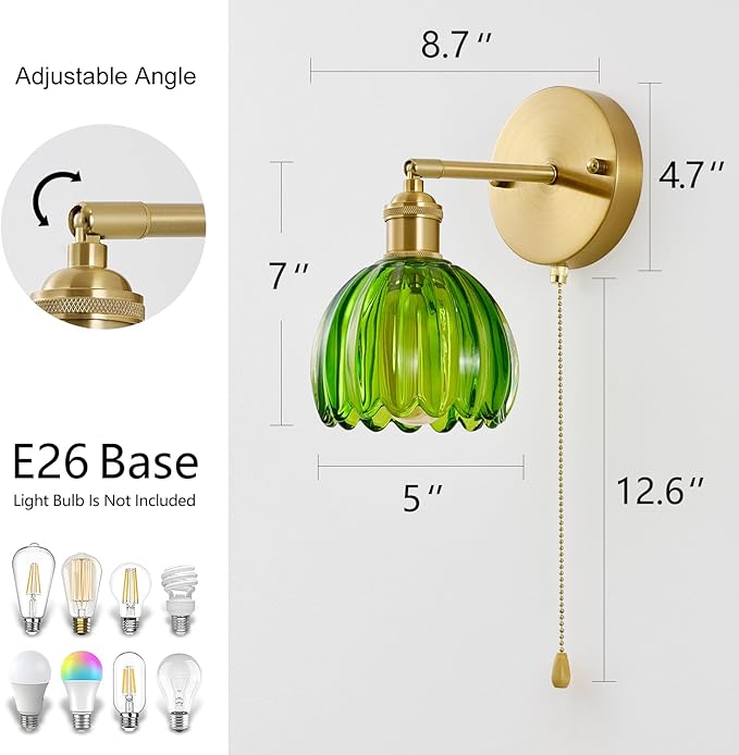 Vintage Wall Sconce 1 Pack, Modern Bathroom Wall Sconces