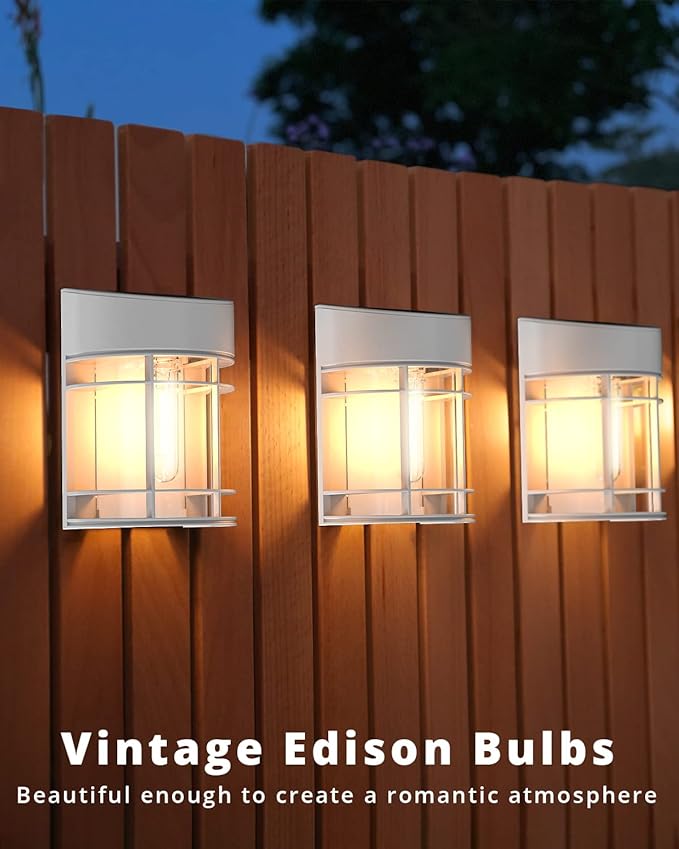 Solar Fence Lights, 8 Pack Deck Light Solar Powered, Waterproof Solar Outdoor