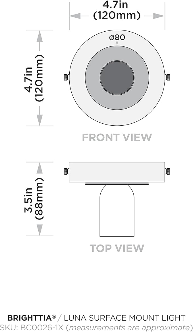 BRIGHTTIA Luna Uno 1-Light Wall Sconce