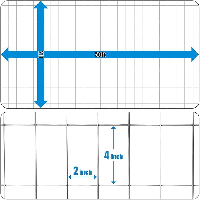Fencer Wire Welded Wire Fence 12.5 Gauge, Galvanized Welded Fence Wire Roll, Mesh Size 2-Inch x 4-Inch, Hog Wire Fencing Cage, Multiple Use for Home Improvement & Animals Enclosure (2ft. x 50ft.)