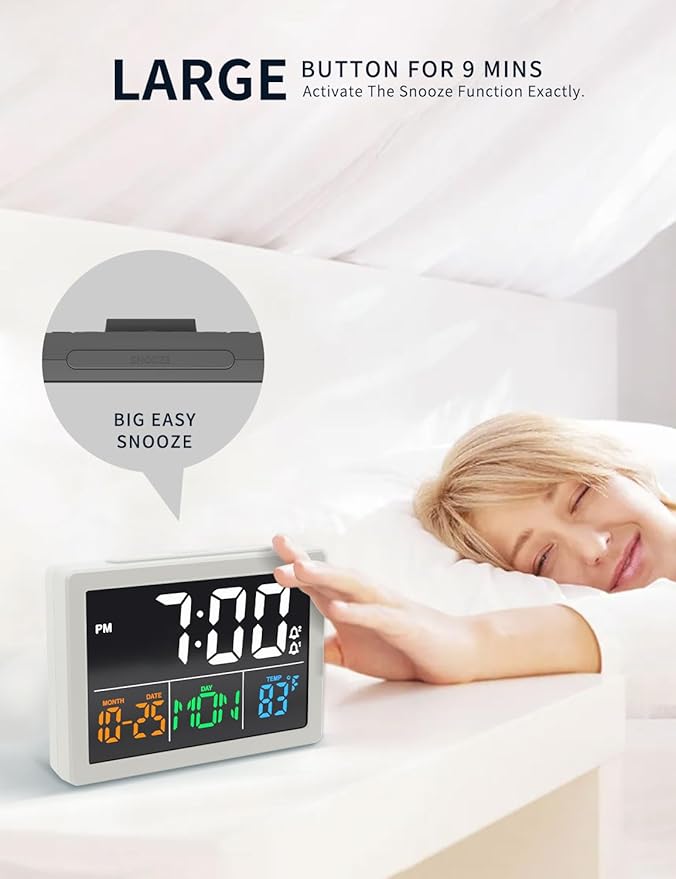 Digital Alarm Clock, with 5.5" Large LED Time Display, Adjustable Alarm Volume