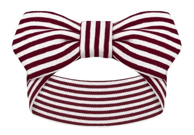 Creative Knitwear Boston College Eagles Infant Girls Maroon/White Striped Hair Knot Headband Embroidered Logo - Size Newborn - 4T