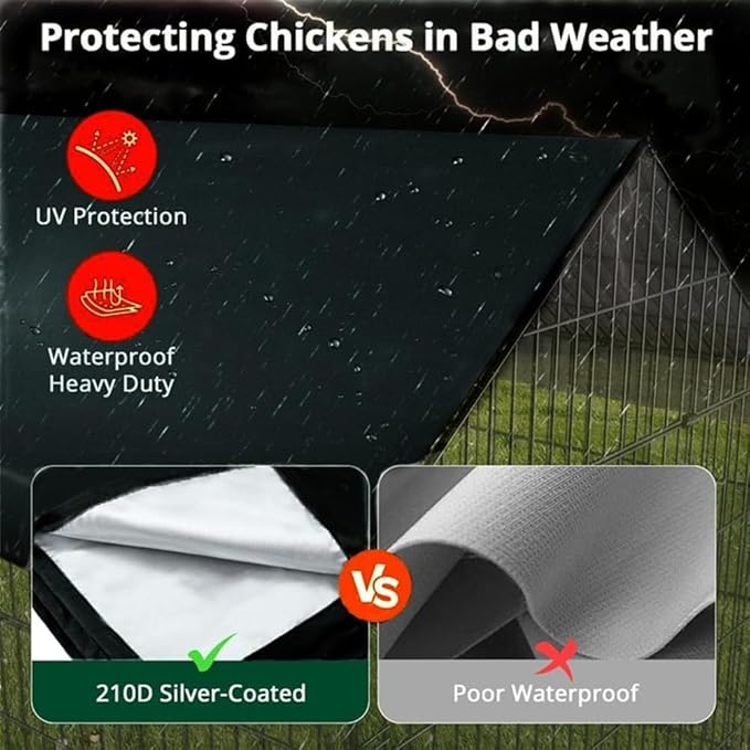 Chicken Coop Cover Suitable for Large Coops, Weather Resistant and