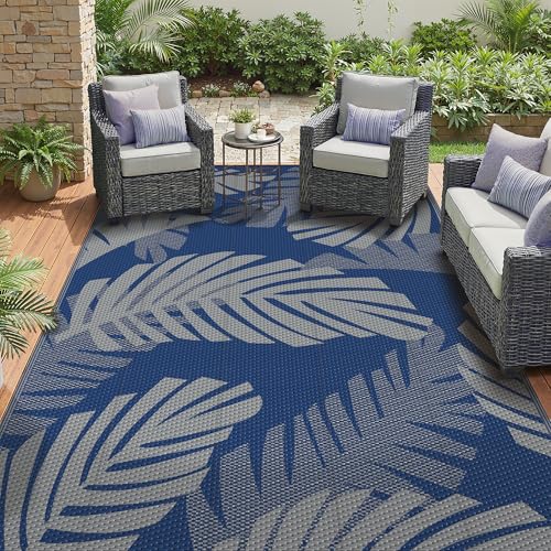 Outdoor Rug Waterproof Plastic Rugs for Patio (80 Sq Ft)
